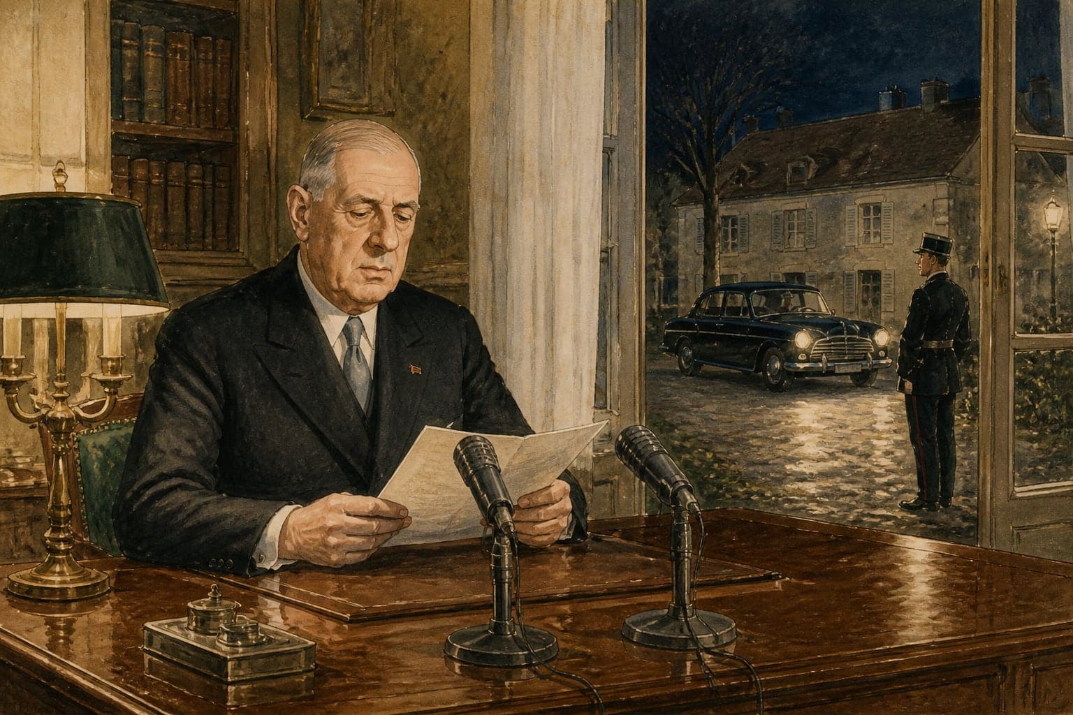 J-175 · De Gaulle quitte l'Élysée par un communiqué de trois lignes